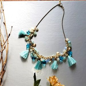 Anthropologie fringe beaded necklace NWOT!